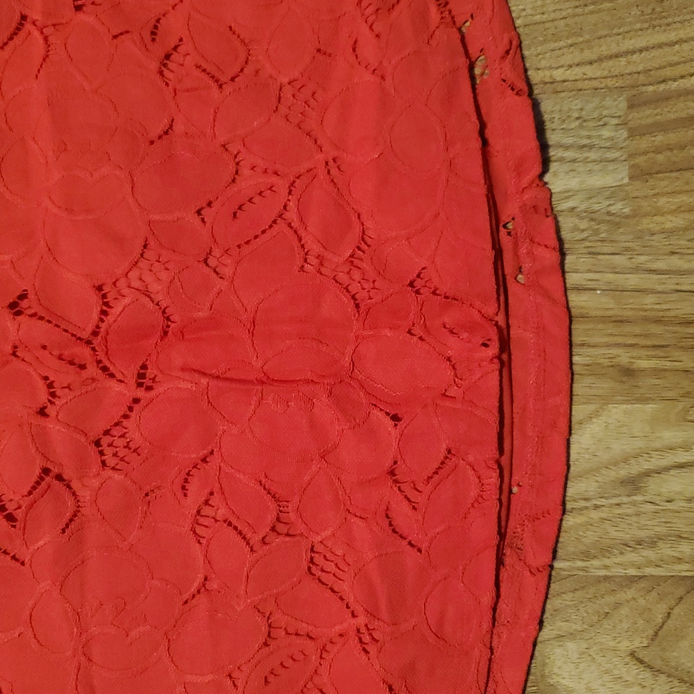 Monteau Red Lace Eyelet Top Womens Size S - Picture 14 of 16